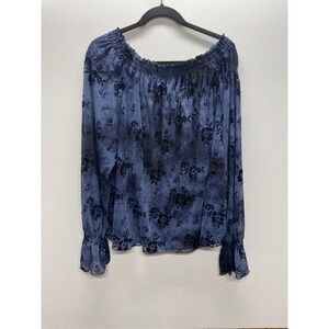 Venezia Jeans Clothing Co Plus Size Off Shoulder Floral Burnout Mesh Top 22/24